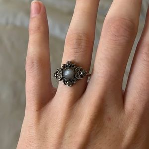 Grey Moonstone Engagement Ring